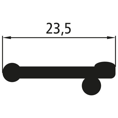 Rubber seal f. rod hinge, roll 20 m