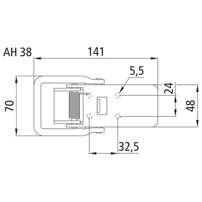 Eccentric lock, w/ lug f. lock, galvanised stl.