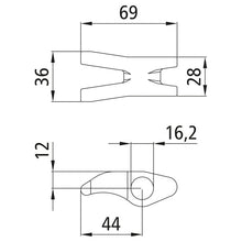 Clamping spigot, SS, Ø 16 mm Turning rod