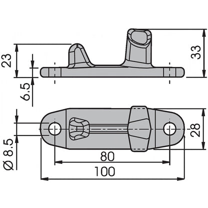 Ctrholder, SS, Ø 16 mm rotating rod