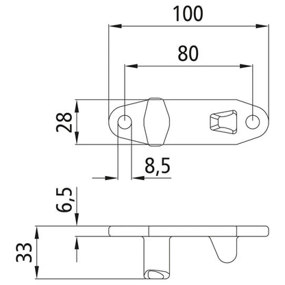 Ctrholder, SS, Ø 16 mm rotating rod