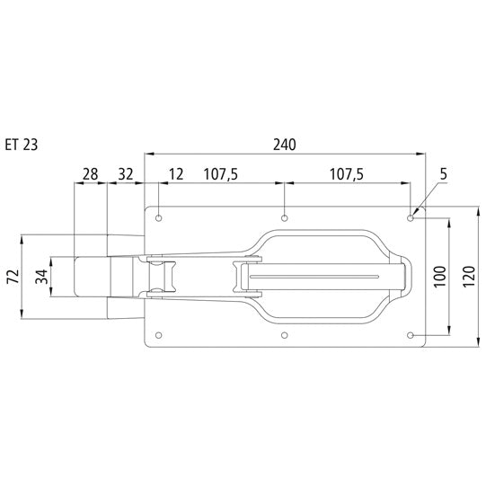 Flat bolt catch, galvanised, 035412182