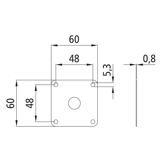 Backing plate, stainless steel, for door holders