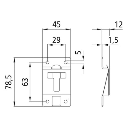 Door ret., retaining part/ctrholder, SS