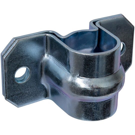 Pipe guide, galvanised stl., w/ base, f. Ø 22 mm swivel.