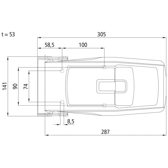 Espagnolette lock, SS, Ø 27 mm espagnolette