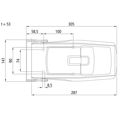 Espagnolette lock, SS, Ø 27 mm espagnolette