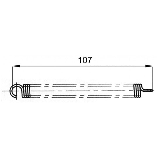 Return spring 107 mm, stainless, f. superstructure fastener Ø 2