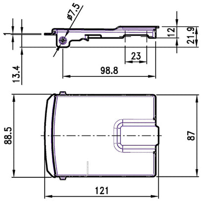 Flap/lock cover, stainless, f. surface-mounted locks Ø 27 mm