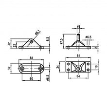 Bearing brkt/gas spring brkt, aluminum and plastic, M8 bolt