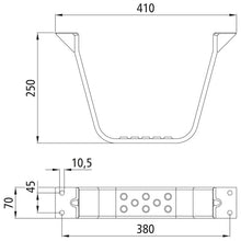Step bracket, galvanised, height 250 mm, approx. 175 x 70 mm