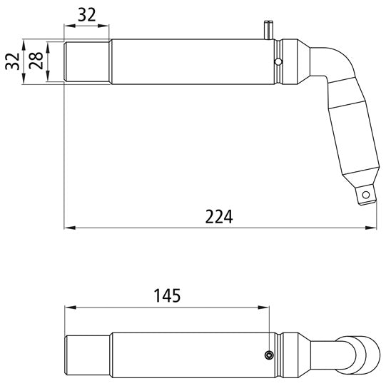 Hylsstift 4004/9004, 32/28 mm, 1-stifts lås, stål/zink/nickel