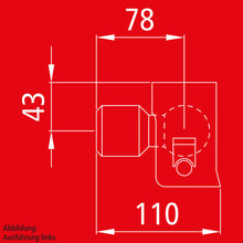 Tilt bearing 1001, R, raw, ball head Ø 45 mm, w/ Durethansch.