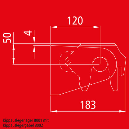 Vippfästelager 8001, insexstifthål 24/24 mm, råstål