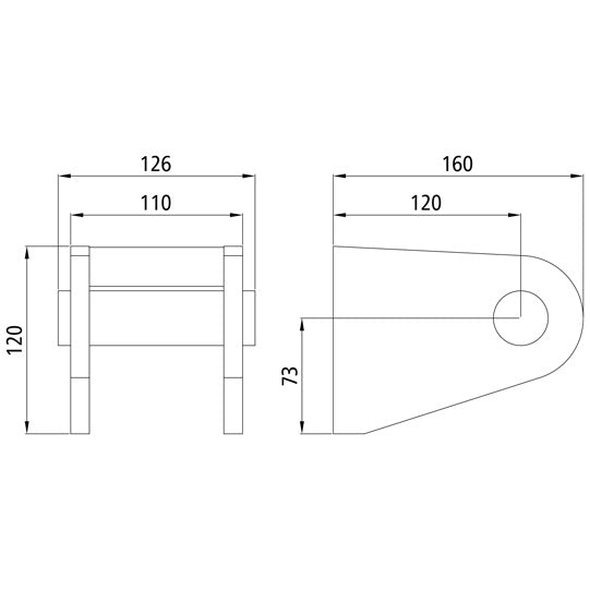 Tiltbar jib fk 8002, råstål.