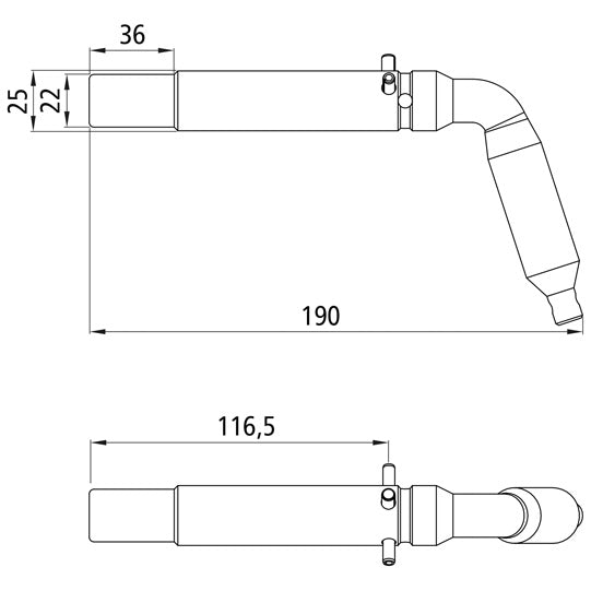Hylsstift 3004/8004, 25/22 mm, 3-poligt lås, stål/zink/nickel