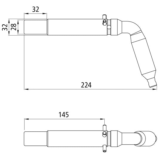 Socket pin 4004/9004, 32/28 mm, 3-pin lock., stl./zinc/nickel