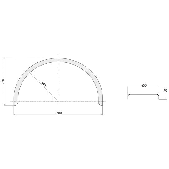Mudguard HALQ 65128 (round), chequer plate