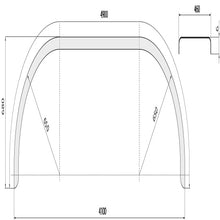 Three-axle mudguard D ALQ 46410 (round), chequer plate