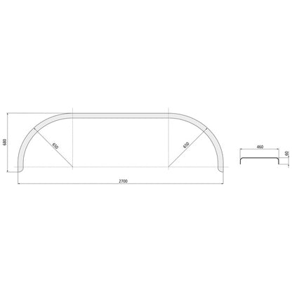 Mudguard D ALQ 46270 (round), chequer plate