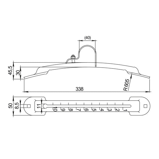 Mudguard bracket - VR 40.0, galvanised