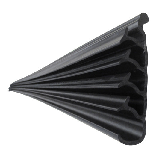 Splash guard apron, PE black, for insertion, 100 × 3800 mm