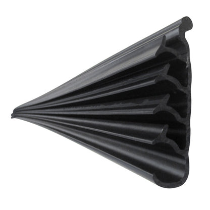 Splash guard apron, PE black, for insertion, 100 × 3800 mm