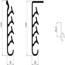 Splash guard apron, PE black, for insertion, 100 × 4200 mm