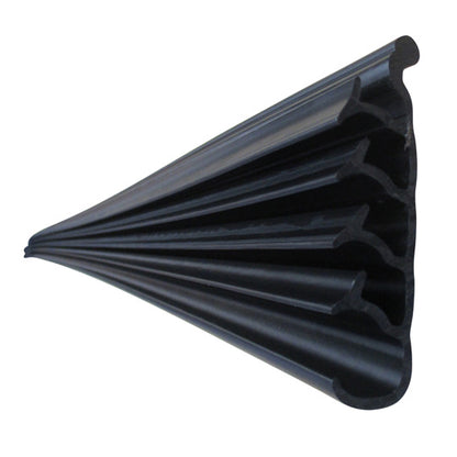 Splash guard apron, PE black, for insertion, 100 × 4200 mm