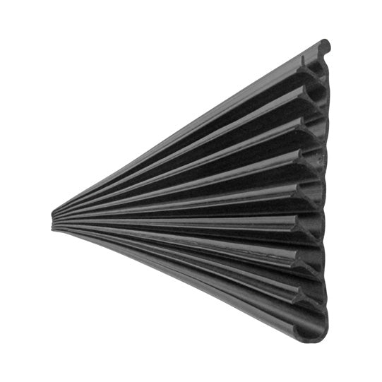 Splash guard apron, PE black, for insertion, 160 × 3800 mm