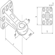 Drawbar eye form C/D w/ flange, 8 holes, drawbar eye Ø 40 mm