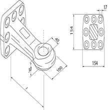 Vetosilmukka fm C/D laipalla, 4 reikää, vetosilmukka Ø 40 mm, D