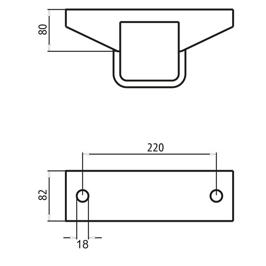 Support stand with bracket, 120 mm square