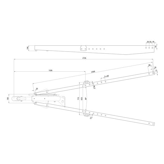 Drawbars ZEA 3.5-1 / 2500 mm long