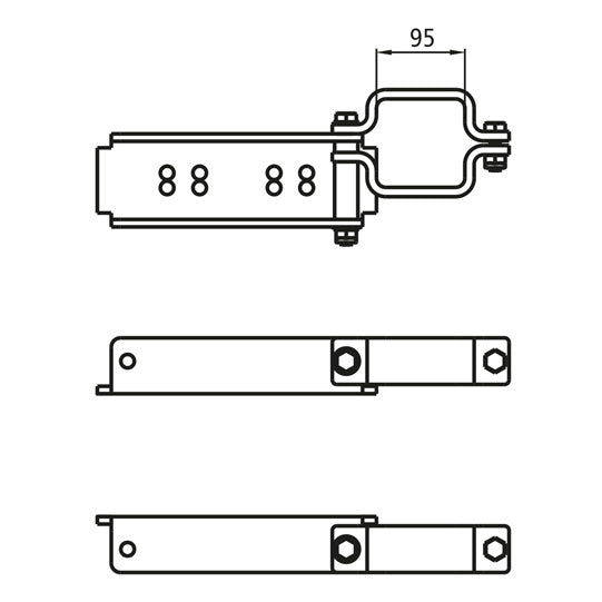 Clamp connection ZAV, 95 mm square drive shaft