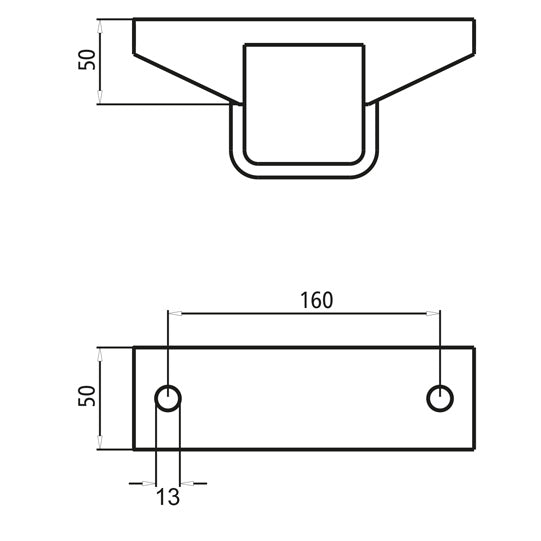 Support stand with bracket - 70 mm vkt.