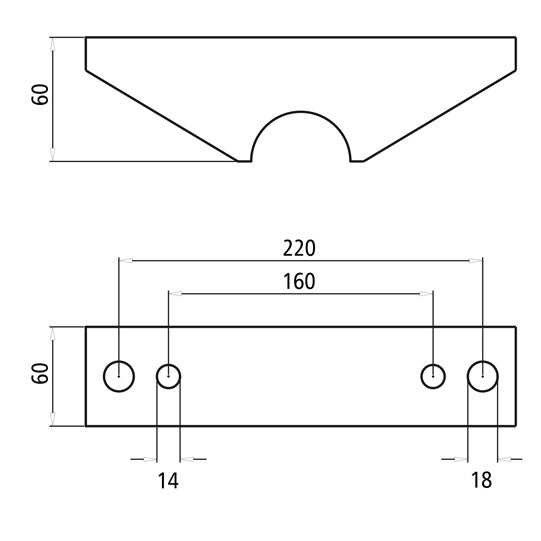 Support bracket for welding - 88.9 mm round