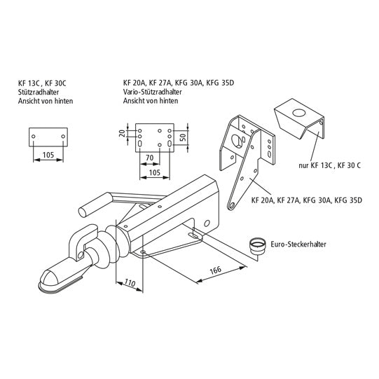 Overrun hitch KF 30 C, 2500-3000 kg permissible total weight