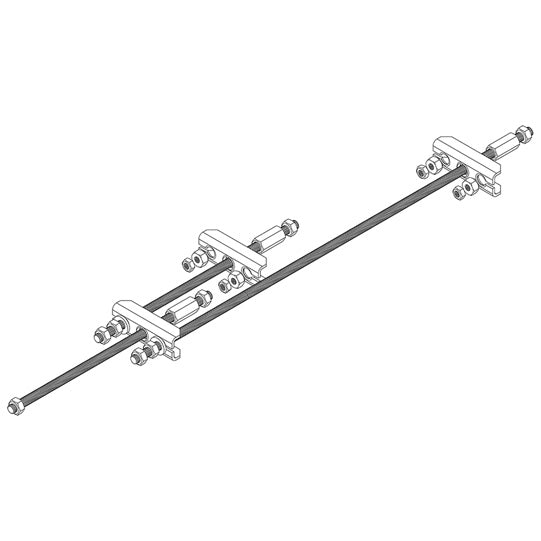 Tandem brake linkage, galvanized, for tube length up to 3000 mm