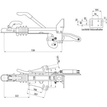 Overrun hitch for braked trailers KFG 35-D, V-drawbar