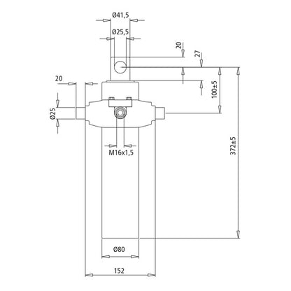 Tipping cylinder type TZE 2B 4505, stroke volume 1.7 l