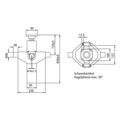 Tipping cylinder type TZE 4P 3213, stroke volume 4.0 l