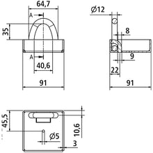 Lashing recess w/ ring, type 3803