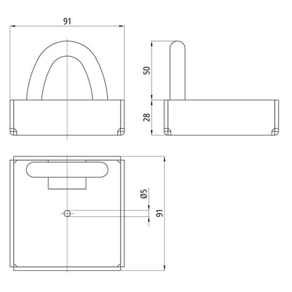 Lashing recess w/ ring, type 3803