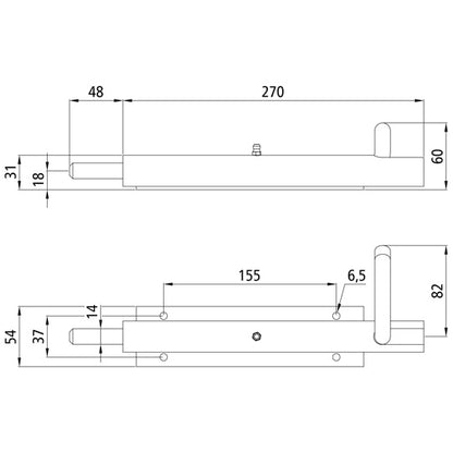 Jousipultti 2220/80 Jousipultti ruuvattavalla levyllä, L, ruostumatonta terästä.