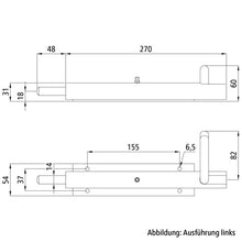 Spring bolt 2220/80 Spring bolt w. screw-on plate, R, stl.
