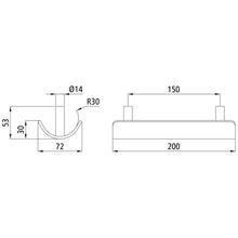 Double tarpaulin tube holder, for Ø 60 mm, untreated
