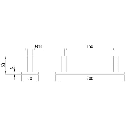 Dubbel presenningsrörhållare, rå
