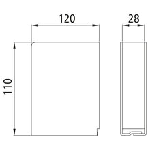 Insert pocket, closed, without hole pattern, 120x110x28 mm, raw