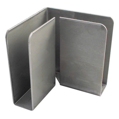 Insert pocket, corner pocket, closed, 100x110x28 mm, untreated